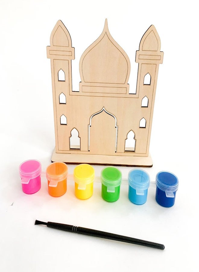 Cliths Set of 3 Paint Your Own Masjid DIY Wood Ramadan Eid Activity Muslim Ramadan Craft Kit for Kids & Adults Mosque Wood Puzzle Eid Party Favor Ramadan Decor & Gift for Kids - Image 3